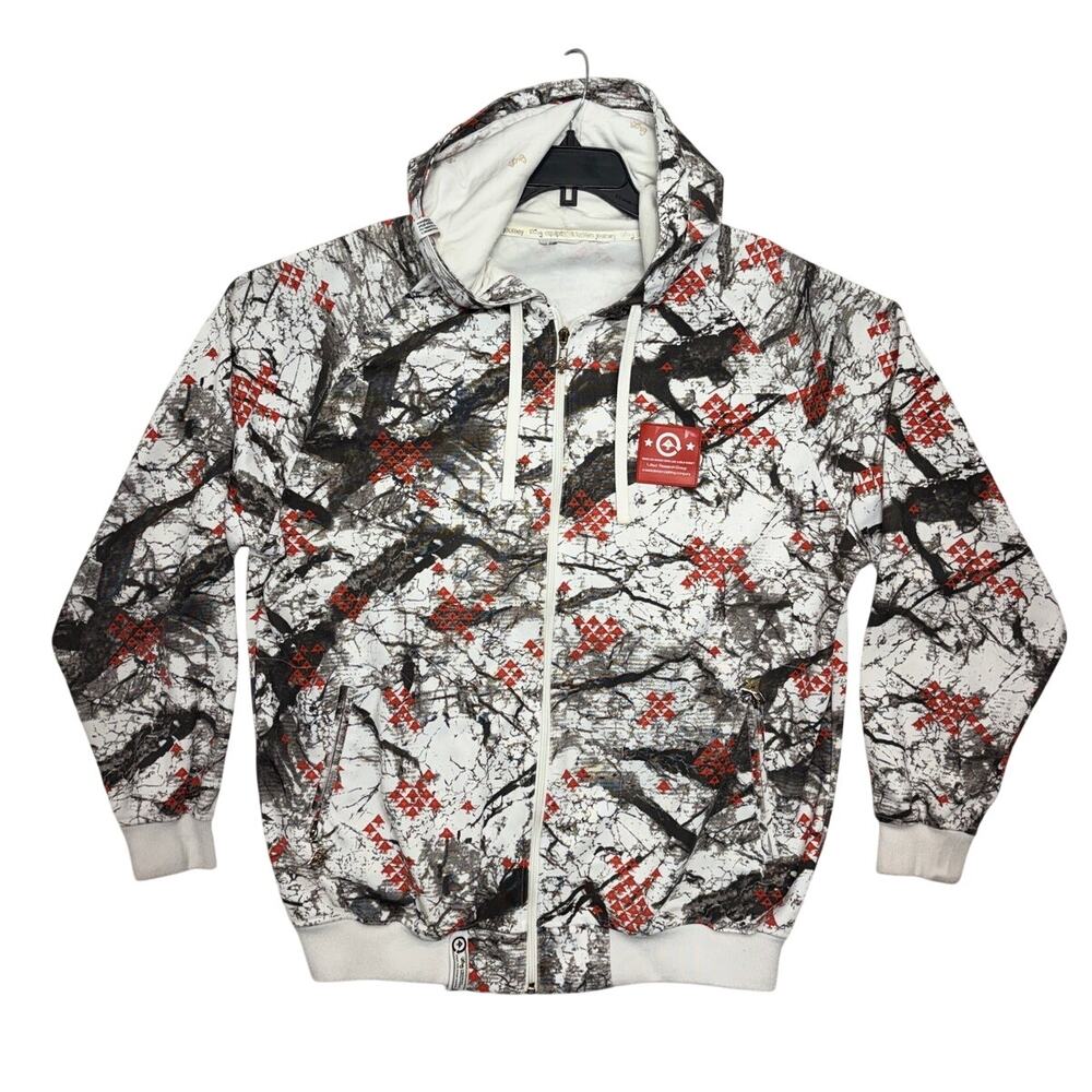 LRG Hoodie XL Y2K All Over Print Emperador Track Jacket Lifter Research Group